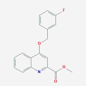molecular formula C18H14FNO3 B11201792 Methyl 4-((3-fluorobenzyl)oxy)quinoline-2-carboxylate 