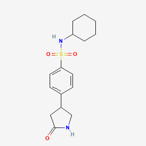 molecular formula C16H22N2O3S B11201806 N-cyclohexyl-4-(5-oxopyrrolidin-3-yl)benzenesulfonamide 