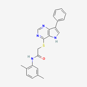 molecular formula C22H20N4OS B11201880 N-(2,5-Dimethylphenyl)-2-({7-phenyl-5H-pyrrolo[3,2-D]pyrimidin-4-YL}sulfanyl)acetamide 