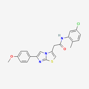 molecular formula C21H18ClN3O2S B11201903 N-(5-chloro-2-methylphenyl)-2-(6-(4-methoxyphenyl)imidazo[2,1-b]thiazol-3-yl)acetamide 