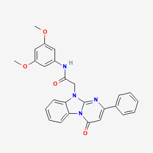 molecular formula C26H22N4O4 B11201986 N-(3,5-dimethoxyphenyl)-2-(4-oxo-2-phenylpyrimido[1,2-a]benzimidazol-10(4H)-yl)acetamide 