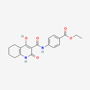 molecular formula C19H20N2O5 B11202055 Ethyl 4-{[(2,4-dihydroxy-5,6,7,8-tetrahydroquinolin-3-yl)carbonyl]amino}benzoate 