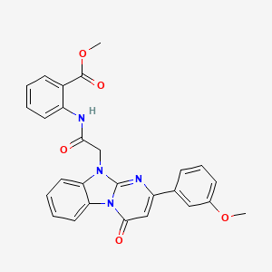 molecular formula C27H22N4O5 B11202064 methyl 2-({[2-(3-methoxyphenyl)-4-oxopyrimido[1,2-a]benzimidazol-10(4H)-yl]acetyl}amino)benzoate 