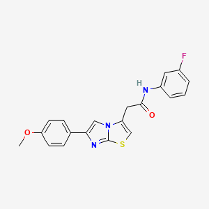 molecular formula C20H16FN3O2S B11202147 N-(3-fluorophenyl)-2-(6-(4-methoxyphenyl)imidazo[2,1-b]thiazol-3-yl)acetamide 