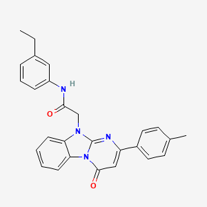 molecular formula C27H24N4O2 B11202332 N-(3-ethylphenyl)-2-[2-(4-methylphenyl)-4-oxopyrimido[1,2-a]benzimidazol-10(4H)-yl]acetamide 