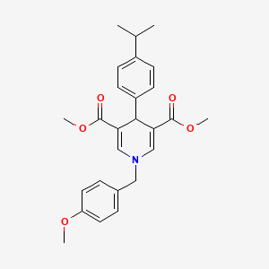 molecular formula C26H29NO5 B11202489 Dimethyl 1-(4-methoxybenzyl)-4-[4-(propan-2-yl)phenyl]-1,4-dihydropyridine-3,5-dicarboxylate 