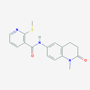 molecular formula C17H17N3O2S B11202524 N-(1-Methyl-2-oxo-1,2,3,4-tetrahydro-6-quinolinyl)-2-(methylsulfanyl)nicotinamide 