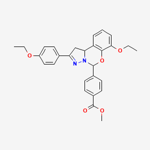 molecular formula C28H28N2O5 B11202548 Methyl 4-[7-ethoxy-2-(4-ethoxyphenyl)-1,10b-dihydropyrazolo[1,5-c][1,3]benzoxazin-5-yl]benzoate 