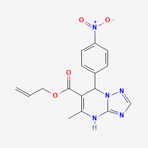 molecular formula C16H15N5O4 B11202556 Prop-2-en-1-yl 5-methyl-7-(4-nitrophenyl)-4,7-dihydro[1,2,4]triazolo[1,5-a]pyrimidine-6-carboxylate 