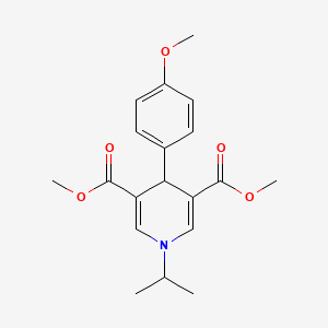 molecular formula C19H23NO5 B11202584 Dimethyl 4-(4-methoxyphenyl)-1-(propan-2-yl)-1,4-dihydropyridine-3,5-dicarboxylate 