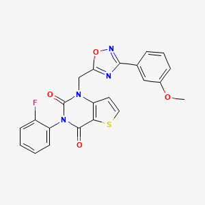 molecular formula C22H15FN4O4S B11202590 ethyl 2-{[({2-[5-(pyrrolidin-1-ylcarbonyl)-1H-benzimidazol-1-yl]ethyl}amino)carbonyl]amino}benzoate 