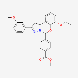 molecular formula C27H26N2O5 B11202678 Methyl 4-[7-ethoxy-2-(3-methoxyphenyl)-1,10b-dihydropyrazolo[1,5-c][1,3]benzoxazin-5-yl]benzoate 
