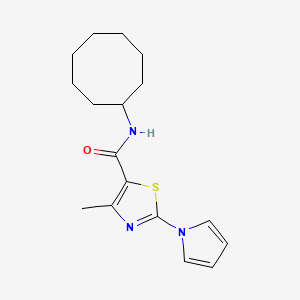 molecular formula C17H23N3OS B11202867 N-cyclooctyl-4-methyl-2-(1H-pyrrol-1-yl)-1,3-thiazole-5-carboxamide 