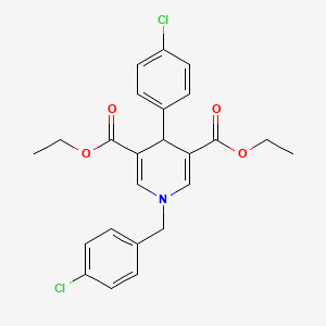 molecular formula C24H23Cl2NO4 B11202927 Diethyl 1-(4-chlorobenzyl)-4-(4-chlorophenyl)-1,4-dihydropyridine-3,5-dicarboxylate 