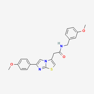 molecular formula C22H21N3O3S B11202940 N-(3-methoxybenzyl)-2-(6-(4-methoxyphenyl)imidazo[2,1-b]thiazol-3-yl)acetamide 