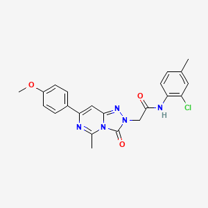 molecular formula C22H20ClN5O3 B11202942 N-(2-chloro-4-methylphenyl)-2-[7-(4-methoxyphenyl)-5-methyl-3-oxo[1,2,4]triazolo[4,3-c]pyrimidin-2(3H)-yl]acetamide 