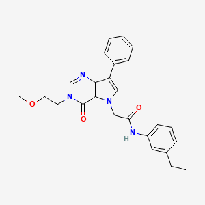 molecular formula C25H26N4O3 B11203086 N-(3-ethylphenyl)-2-[3-(2-methoxyethyl)-4-oxo-7-phenyl-3,4-dihydro-5H-pyrrolo[3,2-d]pyrimidin-5-yl]acetamide 