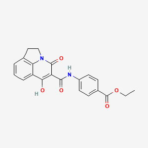 molecular formula C21H18N2O5 B11203123 ethyl 4-{[(6-hydroxy-4-oxo-1,2-dihydro-4H-pyrrolo[3,2,1-ij]quinolin-5-yl)carbonyl]amino}benzoate 