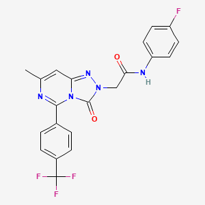 molecular formula C21H15F4N5O2 B11203141 N-(4-fluorophenyl)-2-{7-methyl-3-oxo-5-[4-(trifluoromethyl)phenyl][1,2,4]triazolo[4,3-c]pyrimidin-2(3H)-yl}acetamide 