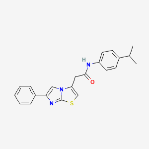 molecular formula C22H21N3OS B11203177 N-(4-isopropylphenyl)-2-(6-phenylimidazo[2,1-b]thiazol-3-yl)acetamide 
