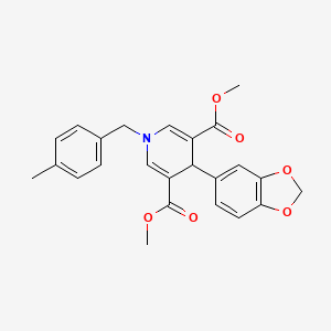 molecular formula C24H23NO6 B11203225 Dimethyl 4-(1,3-benzodioxol-5-yl)-1-(4-methylbenzyl)-1,4-dihydropyridine-3,5-dicarboxylate 