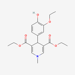molecular formula C20H25NO6 B11203231 Diethyl 4-(3-ethoxy-4-hydroxyphenyl)-1-methyl-1,4-dihydropyridine-3,5-dicarboxylate 