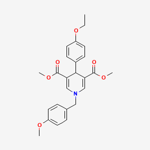 molecular formula C25H27NO6 B11203339 Dimethyl 4-(4-ethoxyphenyl)-1-(4-methoxybenzyl)-1,4-dihydropyridine-3,5-dicarboxylate 