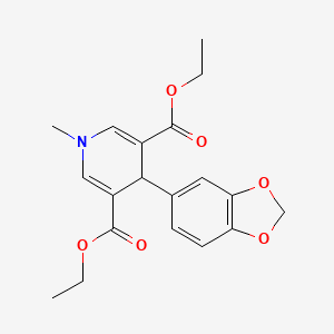 molecular formula C19H21NO6 B11203450 Diethyl 4-(1,3-benzodioxol-5-yl)-1-methyl-1,4-dihydropyridine-3,5-dicarboxylate 