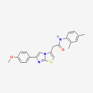 molecular formula C22H21N3O2S B11203566 N-(2,4-dimethylphenyl)-2-(6-(4-methoxyphenyl)imidazo[2,1-b]thiazol-3-yl)acetamide 