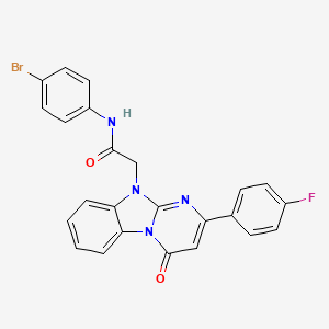 molecular formula C24H16BrFN4O2 B11203631 N-(4-bromophenyl)-2-[2-(4-fluorophenyl)-4-oxopyrimido[1,2-a]benzimidazol-10(4H)-yl]acetamide 