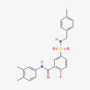 molecular formula C23H23FN2O3S B11203728 N-(3,4-dimethylphenyl)-2-fluoro-5-[(4-methylphenyl)methylsulfamoyl]benzamide CAS No. 6798-29-4