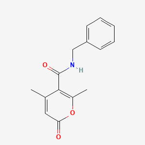 molecular formula C15H15NO3 B11203843 N-benzyl-4,6-dimethyl-2-oxo-2H-pyran-5-carboxamide 