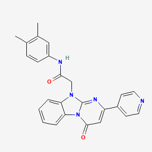 molecular formula C25H21N5O2 B11203901 N-(3,4-dimethylphenyl)-2-[4-oxo-2-(pyridin-4-yl)pyrimido[1,2-a]benzimidazol-10(4H)-yl]acetamide 