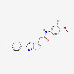 molecular formula C21H18ClN3O2S B11203909 N-(3-chloro-4-methoxyphenyl)-2-(6-(p-tolyl)imidazo[2,1-b]thiazol-3-yl)acetamide 