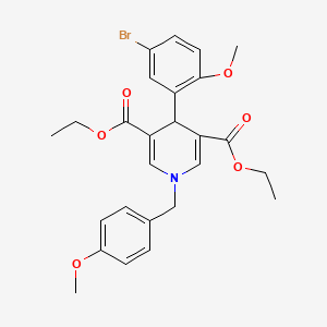 molecular formula C26H28BrNO6 B11203987 Diethyl 4-(5-bromo-2-methoxyphenyl)-1-(4-methoxybenzyl)-1,4-dihydropyridine-3,5-dicarboxylate 
