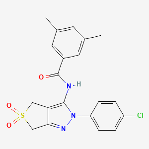 molecular formula C20H18ClN3O3S B11203988 N-(2-(4-chlorophenyl)-5,5-dioxido-4,6-dihydro-2H-thieno[3,4-c]pyrazol-3-yl)-3,5-dimethylbenzamide 
