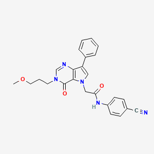 molecular formula C25H23N5O3 B11204004 N-(4-cyanophenyl)-2-[3-(3-methoxypropyl)-4-oxo-7-phenyl-3,4-dihydro-5H-pyrrolo[3,2-d]pyrimidin-5-yl]acetamide 