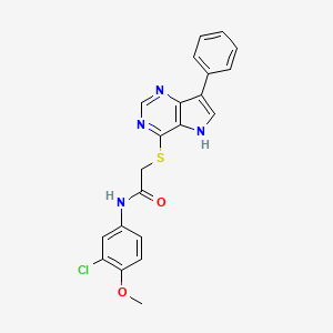 molecular formula C21H17ClN4O2S B11204014 N-(3-Chloro-4-methoxyphenyl)-2-({7-phenyl-5H-pyrrolo[3,2-D]pyrimidin-4-YL}sulfanyl)acetamide 