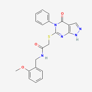 molecular formula C21H19N5O3S B11204051 N-(2-methoxybenzyl)-2-[(4-oxo-5-phenyl-4,5-dihydro-1H-pyrazolo[3,4-d]pyrimidin-6-yl)sulfanyl]acetamide 