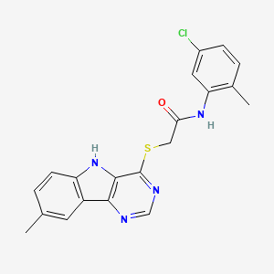 molecular formula C20H17ClN4OS B11204078 N-(5-Chloro-2-methylphenyl)-2-({8-methyl-5H-pyrimido[5,4-B]indol-4-YL}sulfanyl)acetamide 