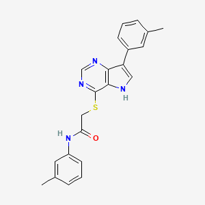 molecular formula C22H20N4OS B11204104 N-(3-methylphenyl)-2-{[7-(3-methylphenyl)-5H-pyrrolo[3,2-d]pyrimidin-4-yl]sulfanyl}acetamide 