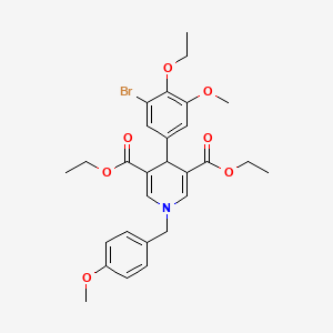 molecular formula C28H32BrNO7 B11204118 Diethyl 4-(3-bromo-4-ethoxy-5-methoxyphenyl)-1-(4-methoxybenzyl)-1,4-dihydropyridine-3,5-dicarboxylate 