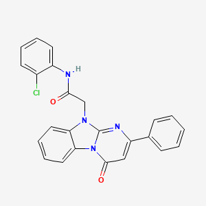 molecular formula C24H17ClN4O2 B11204128 N-(2-chlorophenyl)-2-(4-oxo-2-phenylpyrimido[1,2-a]benzimidazol-10(4H)-yl)acetamide 