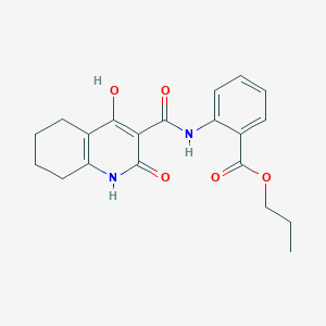 molecular formula C20H22N2O5 B11204189 Propyl 2-{[(2,4-dihydroxy-5,6,7,8-tetrahydroquinolin-3-yl)carbonyl]amino}benzoate 