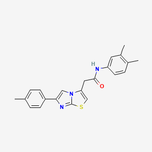 molecular formula C22H21N3OS B11204223 N-(3,4-dimethylphenyl)-2-[6-(4-methylphenyl)imidazo[2,1-b][1,3]thiazol-3-yl]acetamide 