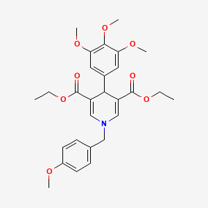 molecular formula C28H33NO8 B11204275 Diethyl 1-(4-methoxybenzyl)-4-(3,4,5-trimethoxyphenyl)-1,4-dihydropyridine-3,5-dicarboxylate 