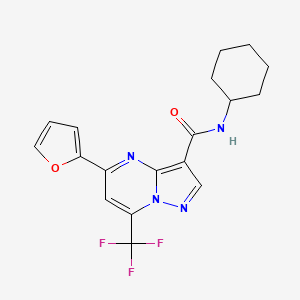 molecular formula C18H17F3N4O2 B11204373 N-cyclohexyl-5-(furan-2-yl)-7-(trifluoromethyl)pyrazolo[1,5-a]pyrimidine-3-carboxamide 