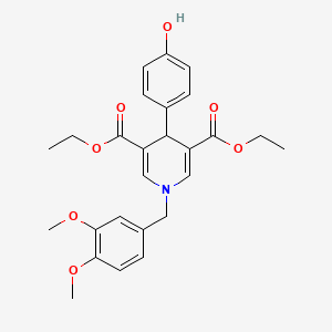 molecular formula C26H29NO7 B11204401 Diethyl 1-(3,4-dimethoxybenzyl)-4-(4-hydroxyphenyl)-1,4-dihydropyridine-3,5-dicarboxylate 