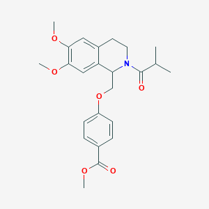 molecular formula C24H29NO6 B11204420 Methyl 4-((2-isobutyryl-6,7-dimethoxy-1,2,3,4-tetrahydroisoquinolin-1-yl)methoxy)benzoate 