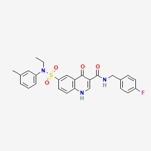 molecular formula C26H24FN3O4S B11204433 6-[Ethyl(3-methylphenyl)sulfamoyl]-N-[(4-fluorophenyl)methyl]-4-oxo-1,4-dihydroquinoline-3-carboxamide 